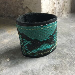Leather Snakeskin Bracelet